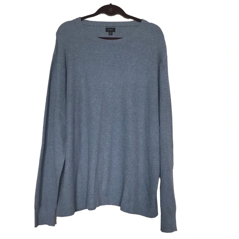 J. Crew‎ slate blue long sleeve sweater tee in size XXL. 100% cotton